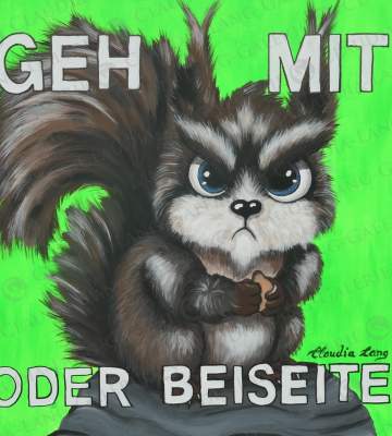 Salvatore das Eichhörnchen, verfügt über eine klare Haltung und ein unmissverständliches Gemüt.